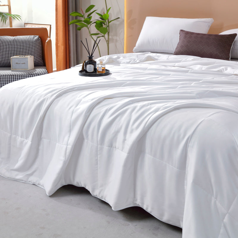Machine washable silk bedspread/ quilt with cotton shell