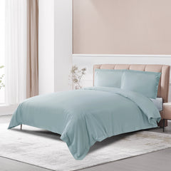 【Bundle】All Season Silk Duvet Insert + Misty Blue Duvet Cover Set (3-Piece)