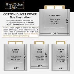 Cotton Duvet Cover Size Guide from THE COTTON & SILK