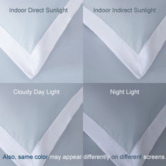 Long-staple Cotton Duvet Cover Set, 3-piece, Misty Blue