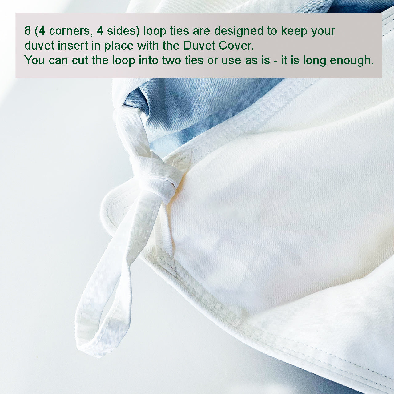 Cotton Duvet Cover with Loop Ties