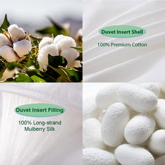 【Bundle】All Season Silk Duvet Insert + Misty Blue Duvet Cover Set (3-Piece)