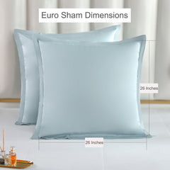 Long-staple Cotton Euro Sham Set of 2, Misty Blue