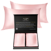 22 Momme Mulberry Silk Pillowcase Pair, Zipper Closure, Pink