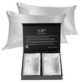 Luxurious 22 Momme Mulberry Silk Pillowcase Set of 2, Silver