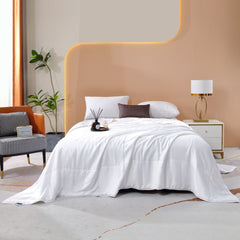 Summer, Machine Washable Silk Filled Blanket, White