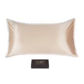 King-size 22 Momme Mulberry Silk Pillow Sham - Caramel + Cream