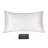 King-size 22 Momme Mulberry Silk Pillow Sham - Cream + Caramel