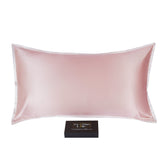 King-size 22 Momme Mulberry Silk Pillow Sham - Pink + Cream