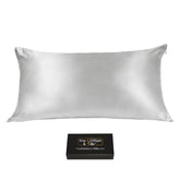 King-size Luxurious 22 Momme Mulberry Silk Pillowcase, Silver