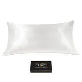 King-size Luxurious 22 Momme Mulberry Silk Pillowcase, White