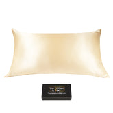 King-size 22 Momme Mulberry Silk Pillowcase, Zipper Closure, Champagne