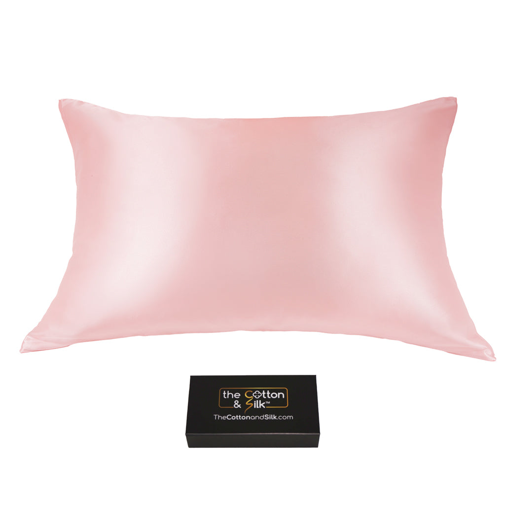2 Pink Silk Pillowcase, 100% Mulberry Silk Pillowcase, 22 Momme Grade 6A  Silk, Standard Pillowcase, Envelope Closure, US Brand 