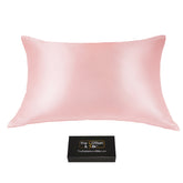Queen-size 100% 6A 22 Momme Mulberry Silk Pillowcase, Zipper Closure Pink