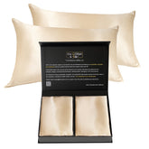 22 Momme Mulberry Silk Pillowcase Pair, Zipper Closure, Champagne