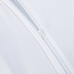 Long-staple Cotton Duvet Cover Set + Fitted Sheet, 4-piece Bundle, White + Misty Blue