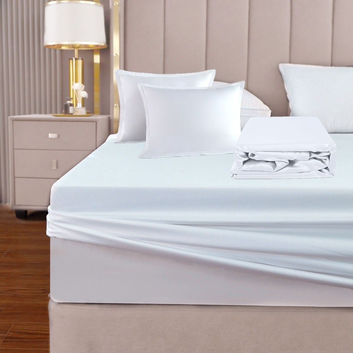 [Bundle] 100% Long-staple Cotton Bed Sheet Set (4-piece), White