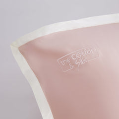 [Outlets] King-size 22 Momme Mulberry Silk Pillow Sham - Pink + Cream