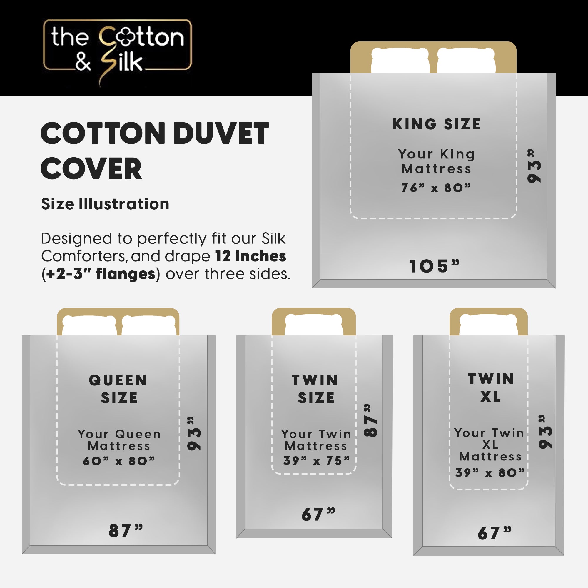 Long-staple Cotton Duvet Cover Set, 3-piece, Misty Blue