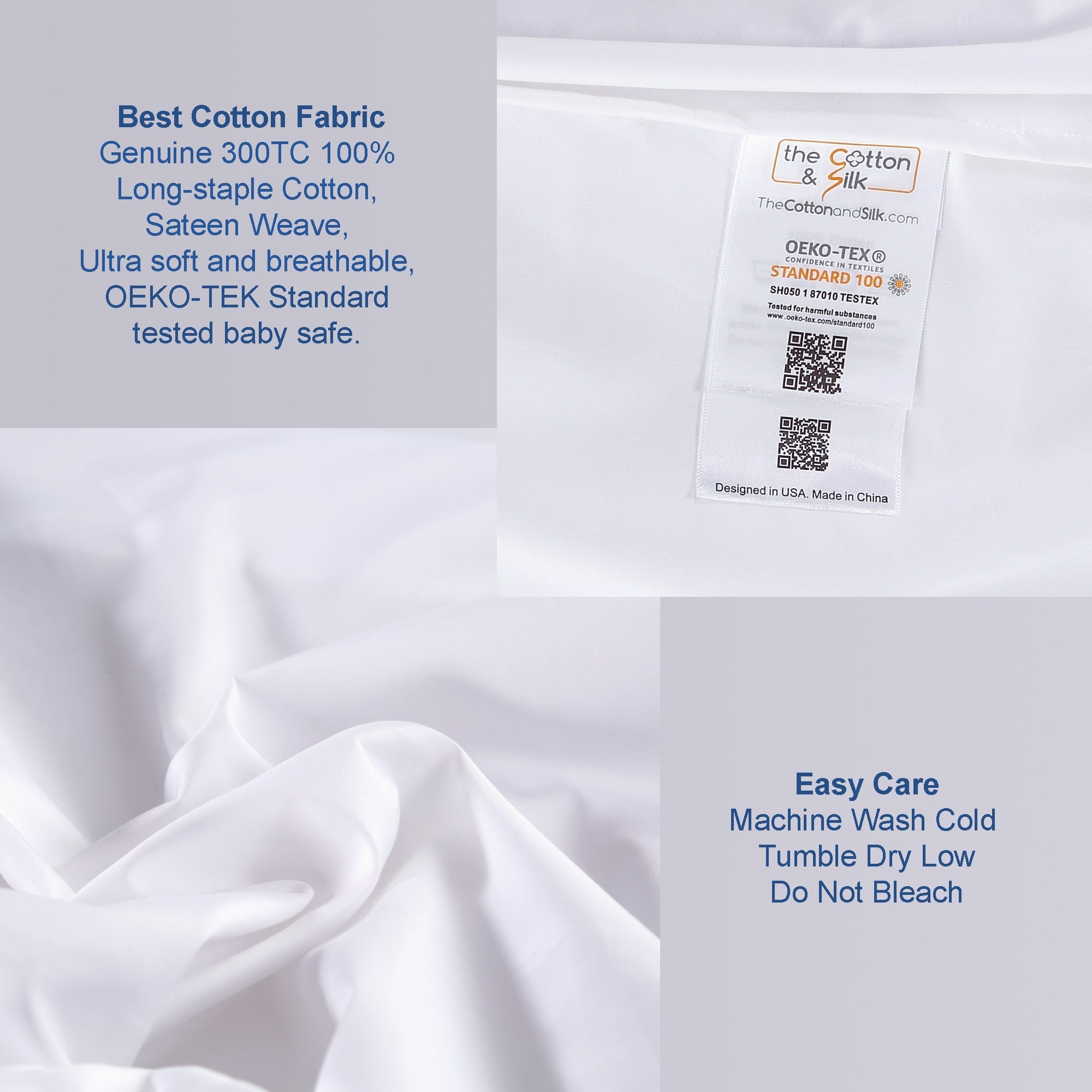 Long-staple Cotton Flat Sheet, White
