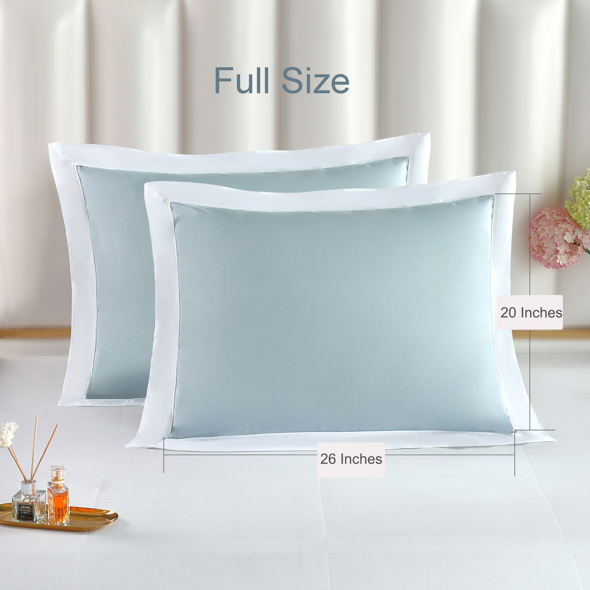 100% Long-staple Cotton Bed Sheet Set (4-piece), Misty Blue