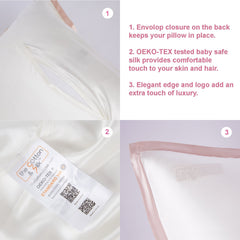 Pillow Sham Details - Cream with Pink Edges