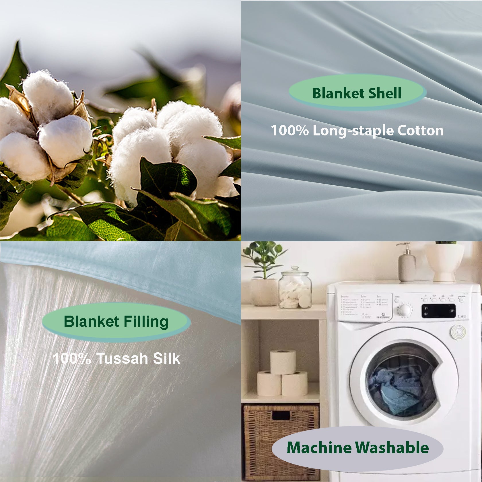 Machine Washable Silk Filled Quilt /Bedspread /Blanket /Duvet Insert