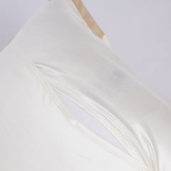 Cream + Caramel Queen-Size Momme Mulberry Silk Pillow Sham with Envolop Closure