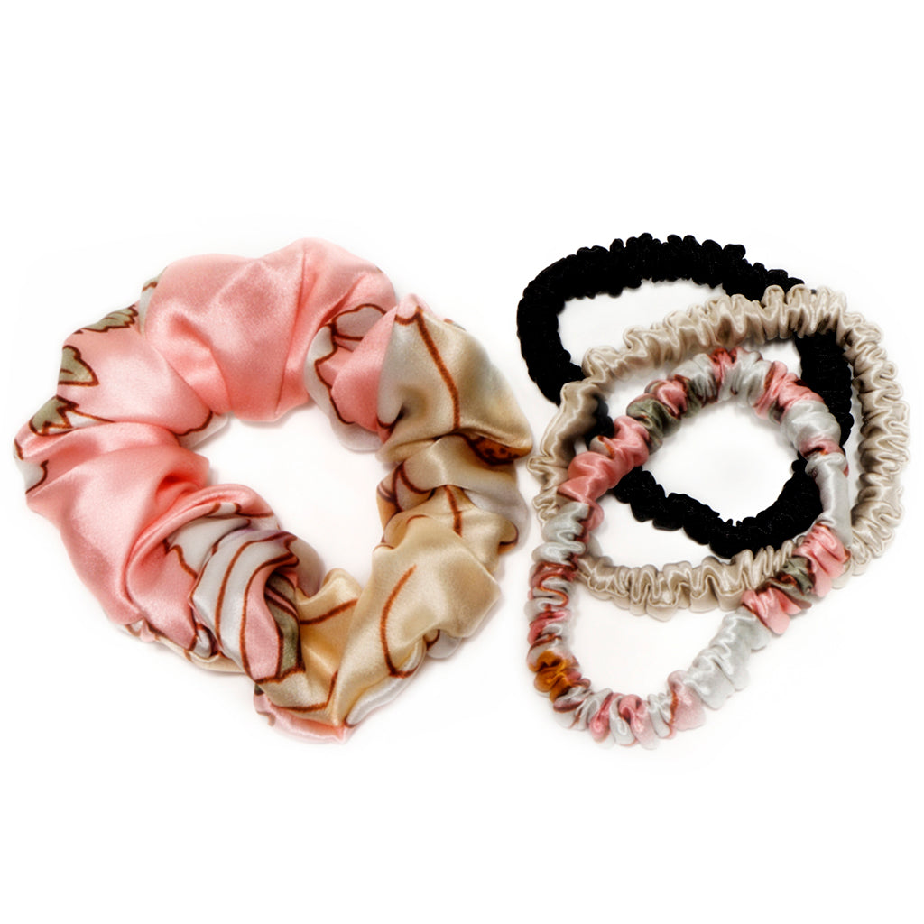 Hair scrunchies mix (100% 6A mulberry silk -22 Momme)