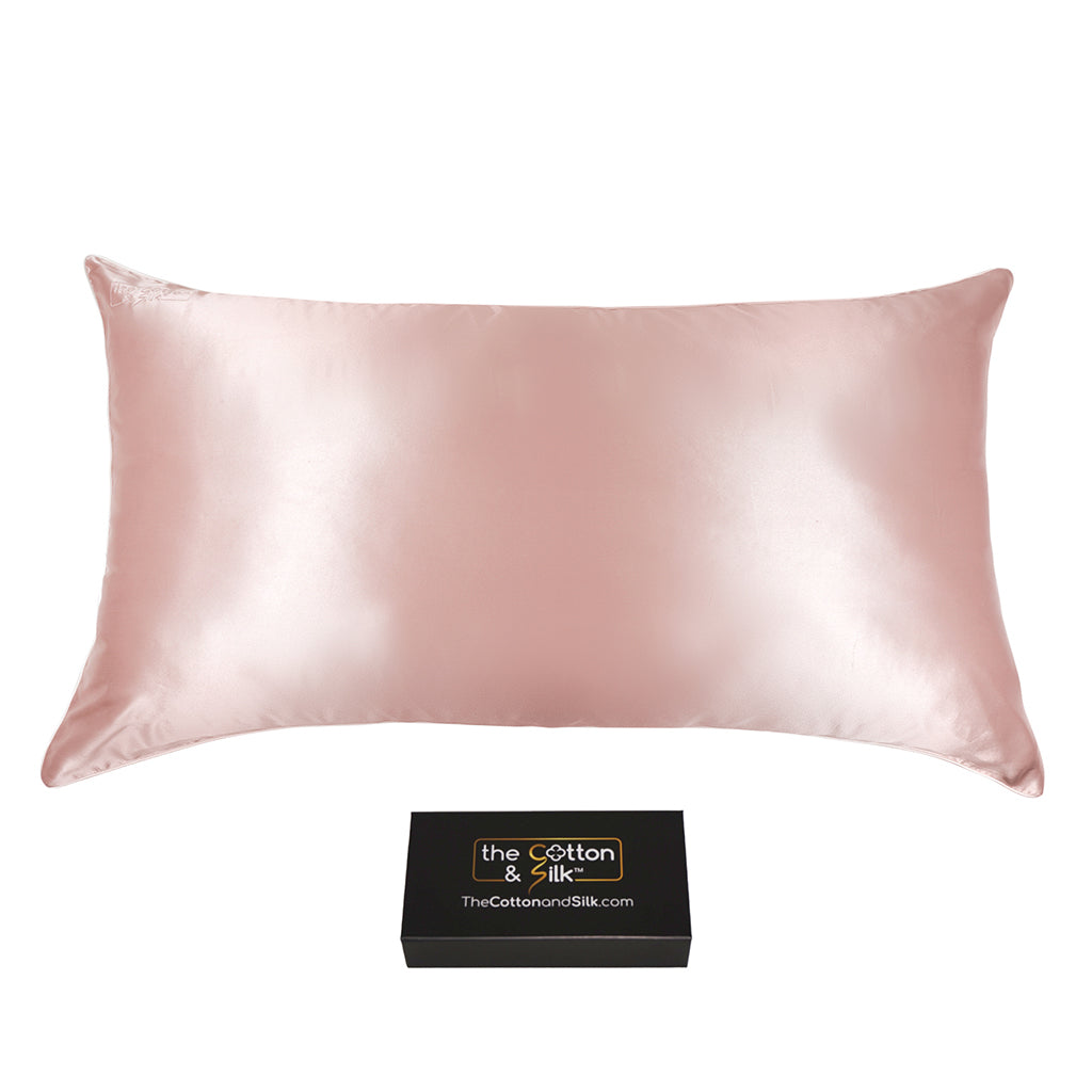King-size 22 Momme Mulberry Silk Pillowcase, Cold Pink
