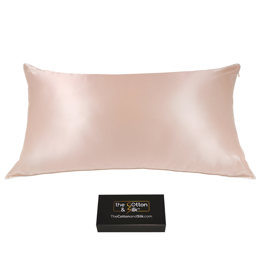King-size 22 Momme Mulberry Silk Pillowcase, Nude