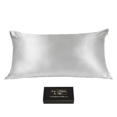 King-size 22 Momme Mulberry Silk Pillowcase, Silver