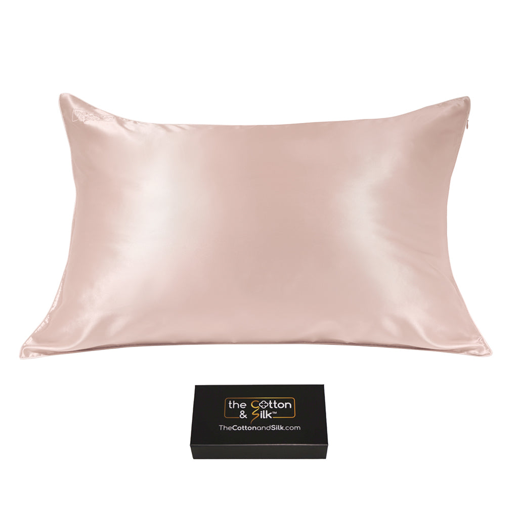 Queen Size 22 Momme Mulberry Silk Pillowcase - Nude