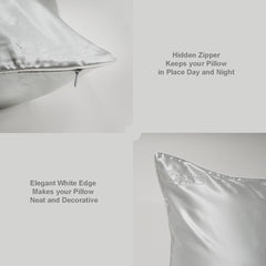 Silver Hidden Zipper with White Edge