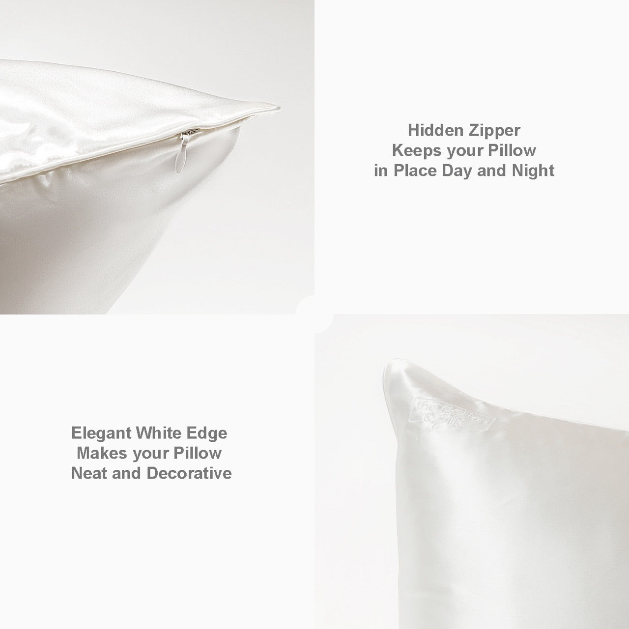 White Hidden Zipper with Elegant White Edge